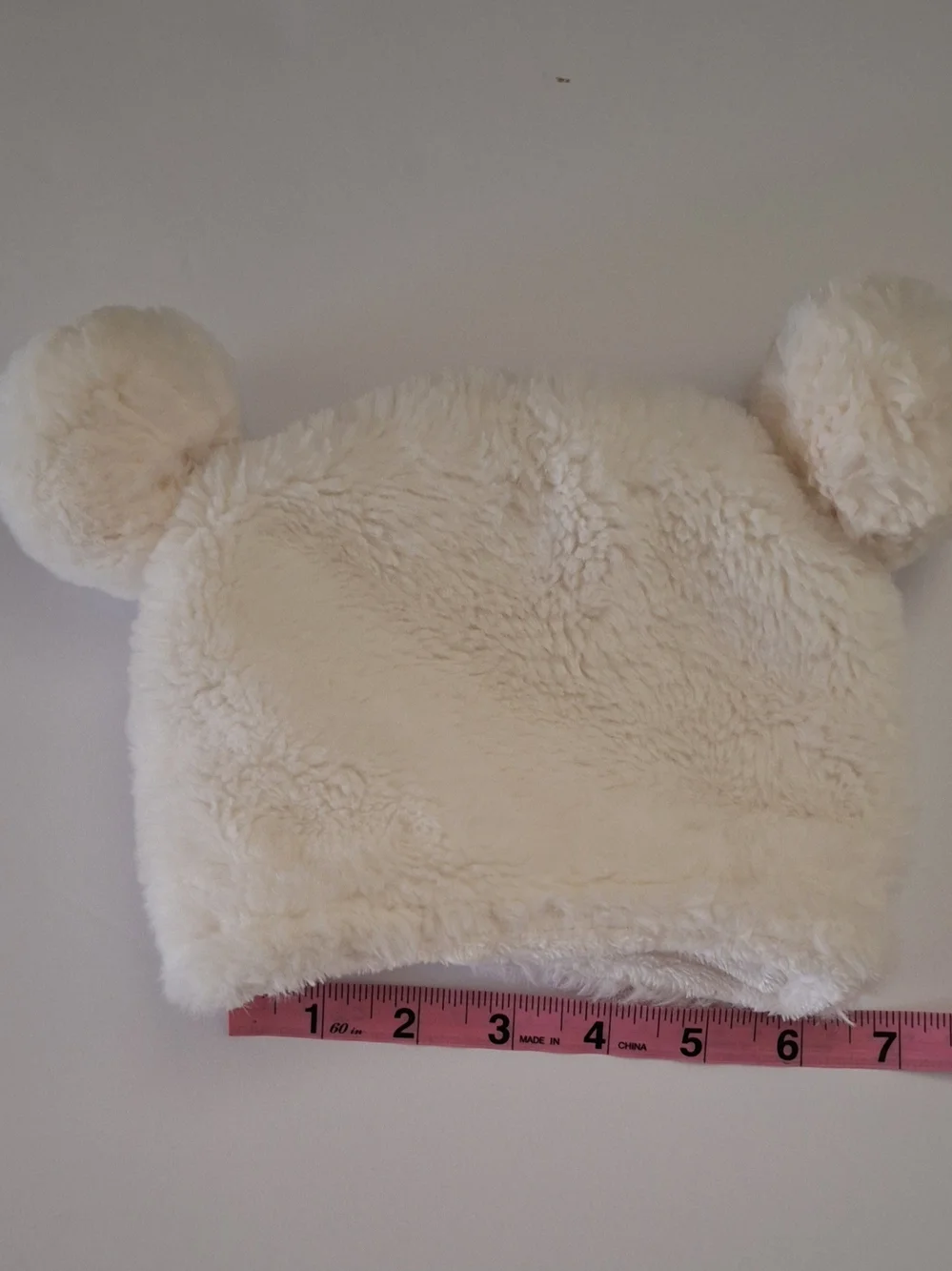 S.L. Fashions Plush Cream Bear Hat w/two Pom Ears And Plush Booties Baby Size OS